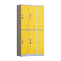 臻远ZY-GYGC-59彩色员工更衣柜存包柜浴室换衣柜健身房多门储物柜 六门白框黄门