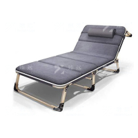 臻远 ZY4073129折叠午休床躺椅办公室单人午睡床行军床折叠椅陪护床 四角68CM含绒垫