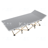 臻远 ZY4073141简易折叠床办公室单人午休床便携行军床 灰色方管含亲肤棉垫