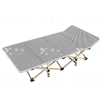 臻远 ZY4073144简易折叠床办公室单人午休床便携行军床 灰色方管含5d透气垫