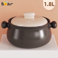 小熊(Bear) 砂锅 砂锅煲汤沙锅陶瓷锅 煲仔饭炖汤熬药砂锅陶瓷汤锅瓦煲沙煲 1.8L CP-G0046 咖啡