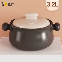 小熊(Bear)砂锅煲汤沙锅陶瓷锅 煲仔饭炖汤熬药砂锅陶瓷汤锅瓦煲沙煲 3.2L CP-G0047