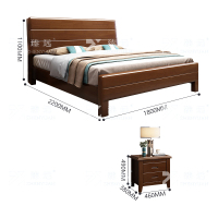 臻远 ZY4031127 实木床宿舍家具 1.8米双人床含一个床头柜