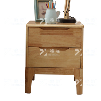 臻远ZY4030705实木床头柜简约床边柜子收纳柜储物柜 双抽款