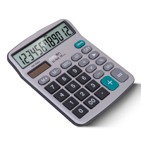 得力(deli) 1837 双电源金属面板桌面型计算器 银色 (计价单位:台)