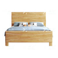 臻远 ZY4022927榉木色实木床 1.2米单人床