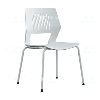 臻远ZY-7495 简约培训椅办公会议椅电脑椅靠背椅 白架白背