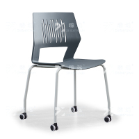 臻远ZY-7502 简约培训椅办公会议椅电脑椅靠背椅 白架灰背带轮