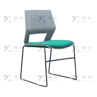 臻远ZY-7510 简约培训椅办公会议椅电脑椅靠背椅 灰背绿垫