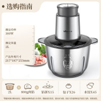 小熊(Bear)绞肉机 绞馅机 电动多功能料理搅拌打肉饺子肉馅蒜蓉机全钢 搅肉机 QSJ-B03L5 2L