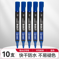 得力(deli)油性马克笔 粗头记号笔 10支/盒 蓝色 S550