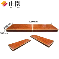 止臣 讲台 学校讲台地台教室木质站台钢木结合演讲台站台地台 4m*1m*0.18m
