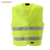 CMCBRIGHT添星 反光衣荧光黄荧光橙汽车交通安全警示马甲反光条环卫施工工地 001004Y荧光橙粘扣两横 3XL