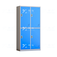 臻远 ZY-GYGC-94 彩色员工更衣柜感应锁存包柜浴室换衣柜健身房多门储物柜 四门白框蓝门