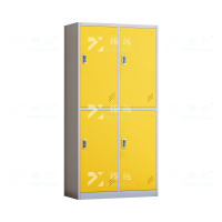 臻远 ZY-GYGC-95 彩色员工更衣柜感应锁存包柜浴室换衣柜健身房多门储物柜 四门白框黄门