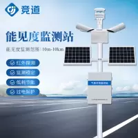 竞道光电 高速公路气象站 道路交通监测系统 能见度天气路面状况10KM能见度监测站