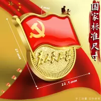 金隆兴标准款党徽胸章磁扣党员徽章为人民服务胸针别针式10个装9367