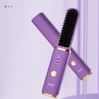 谷格GUGE无线直发梳 负离子 梳子 直板梳 两用 GG-26H淡雅紫 亿级负离子护发