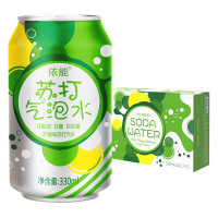 依能 苏柠檬味气泡水饮料330ml*24罐 整箱装 汽水 苏打水