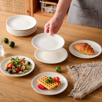 洁雅杰 陶瓷骨碟 家用吐骨盘6英寸白瓷盘酒店商用吐骨碟子味碟套装10只装
