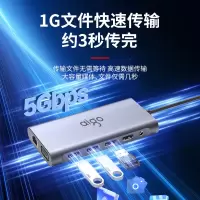 爱国者(aigo)Type-C扩展坞USB3.0分线器千兆网口转接器HDMI/VGA转换器PD100W供电T11金属