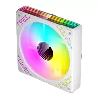 爱国者(aigo)极光Z15白色正叶 ARGB 5v3针主板同步 电脑机箱风扇星光灯效 PWM温控调节 12CM/无限镜