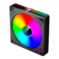 爱国者(aigo)极光Z15黑色正叶 ARGB 5v3针主板同步 电脑机箱风扇星光灯效 PWM温控调节 12CM/无限镜