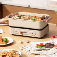 谷格(GUGE) G928电火锅 多功能料理锅 电蒸锅一体不粘锅多用途锅 电热锅 3L