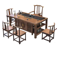 锦北 茶台茶具套装一体禅意茶几茶桌椅组合泡茶台1.6似锦桌+梳椅+4月牙