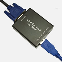 萱运VGA视频采集卡信号转USB监控视频录制电脑街机直播外置独立音频输入1080P免驱驱动即插即用 VGA转USB2.0