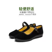 铭洁威老北京布鞋黑色坡跟平底单鞋 女鞋