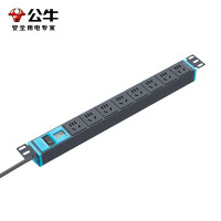 公牛PDU桌面机柜插座 插线板 超功率保护+智能电流表 8位总控 GNE-108EV 1.8m
