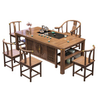 戴劲 茶台茶具套装一体禅意茶几茶桌椅组合泡茶台 1.28似锦+围椅+4月牙