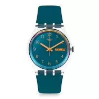 Swatch斯沃琪瑞士手表蓝粉时尚指针式情侣防水石英男女对表