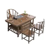 戴劲 茶台小型泡茶桌椅组合阳台茶几茶具套装一体 1.26米+围椅+2月牙