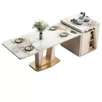 晋舰 轻奢岩板茶桌椅组合现代多功能岛台茶桌家用一体功夫茶台 1.8米