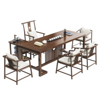 晋舰 茶桌椅组合新中式泡茶台现代办公室喝茶桌原木客厅家用茶台 2.2米