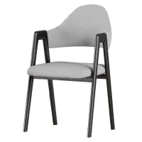 戴劲 北欧椅子靠背电脑椅简约化妆椅休闲网红铁艺家用餐椅四件起售浅灰黑色支架