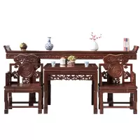 锦北 复古中堂四件套家用客厅实木八仙桌财神供桌条案翘头桌农村堂屋