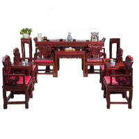 戴劲 复古中堂六件套家用客厅实木八仙桌财神供桌条案翘头桌农村堂屋