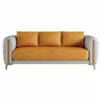 小窝厘 GY-XXSF101 沙发茶几 3+1+1+茶几 淡色皮质奶油风