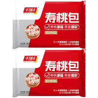 千味央厨豆沙馅寿桃包家庭祝寿生日半成品点心360g*2袋