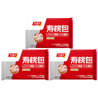 千味央厨豆沙馅寿桃包家庭祝寿生日半成品点心360g*3袋