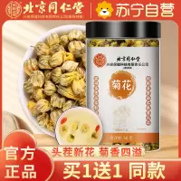 [买1送1同款]北京同仁堂菊花茶50g/瓶杭白菊正宗桐乡胎菊50g茶叶杭州菊花花草茶搭金银花茶