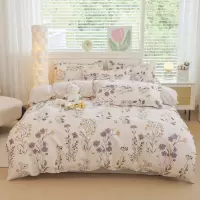 源木熊家纺植物羊毛绒四件套保暖亲肤透气床品套装防菌防螨卧室用品适用1.5-1.8米床被套200*230cm