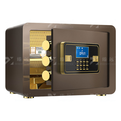 臻远ZY-NW-BXGS-05 全钢实心保险柜办公防盗保险箱 高25cm咖色电子款
