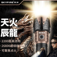 天火辰龙穿天炮手电筒强光户外家用充电超亮远射超长续航野外生存 辰龙/2200LM/送聚焦透镜/双电池
