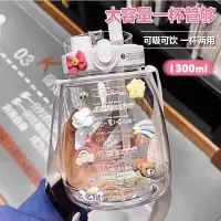 大肚杯大容量耐高温网红水杯高颜值女生水壶运动超大吸管杯子3759Z