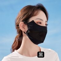 防晒口罩女防紫外线网纱遮阳面罩夏季护眼角显脸小2025新款脸基尼3759A