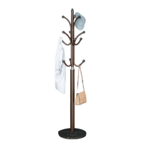 晋舰 简约衣帽架落地卧室衣架立式铁艺衣服架子家用客厅包架现代挂衣架 棕色